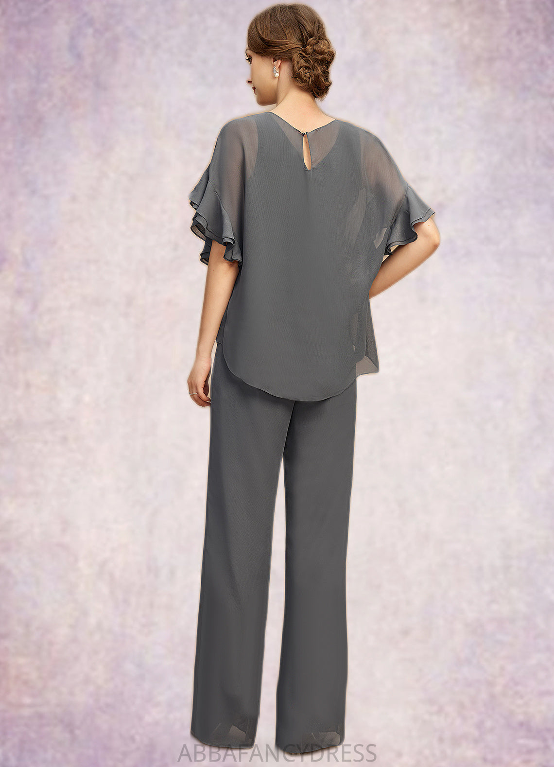 Willow Jumpsuit/Pantsuit Separates Scoop Floor-Length Chiffon Mother of the Bride Dress DRP0021940
