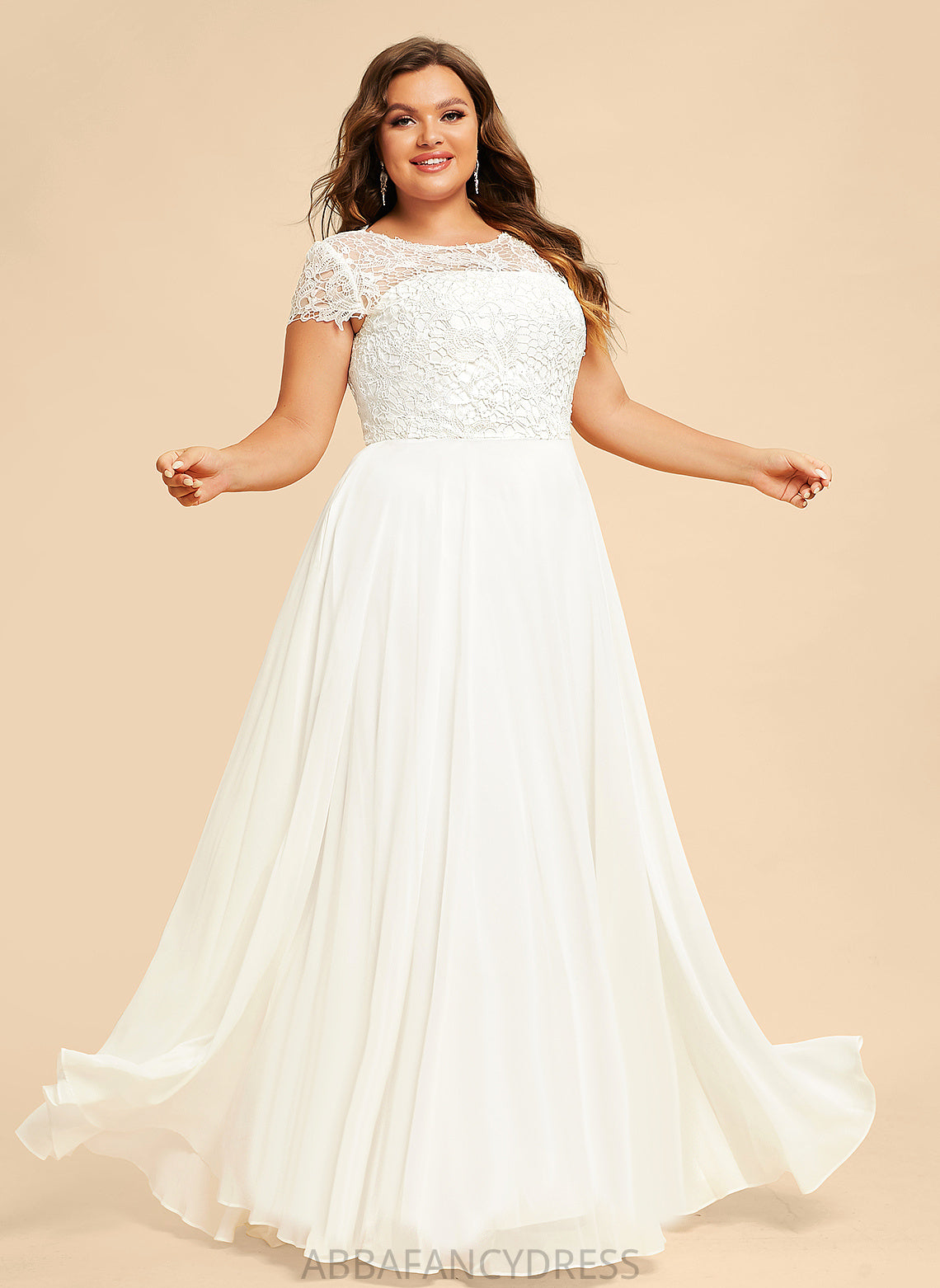 Lailah Prom Dresses Scoop A-Line Floor-Length Chiffon Lace