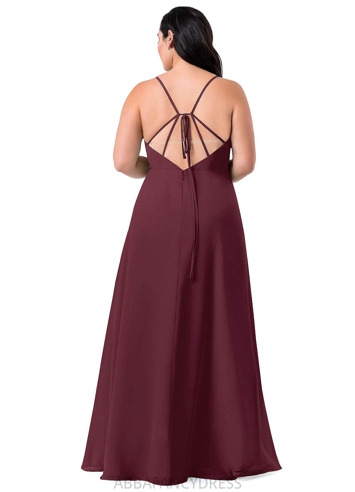 Charlee Satin Trumpet/Mermaid Spaghetti Staps Natural Waist Sleeveless Floor Length Bridesmaid Dresses