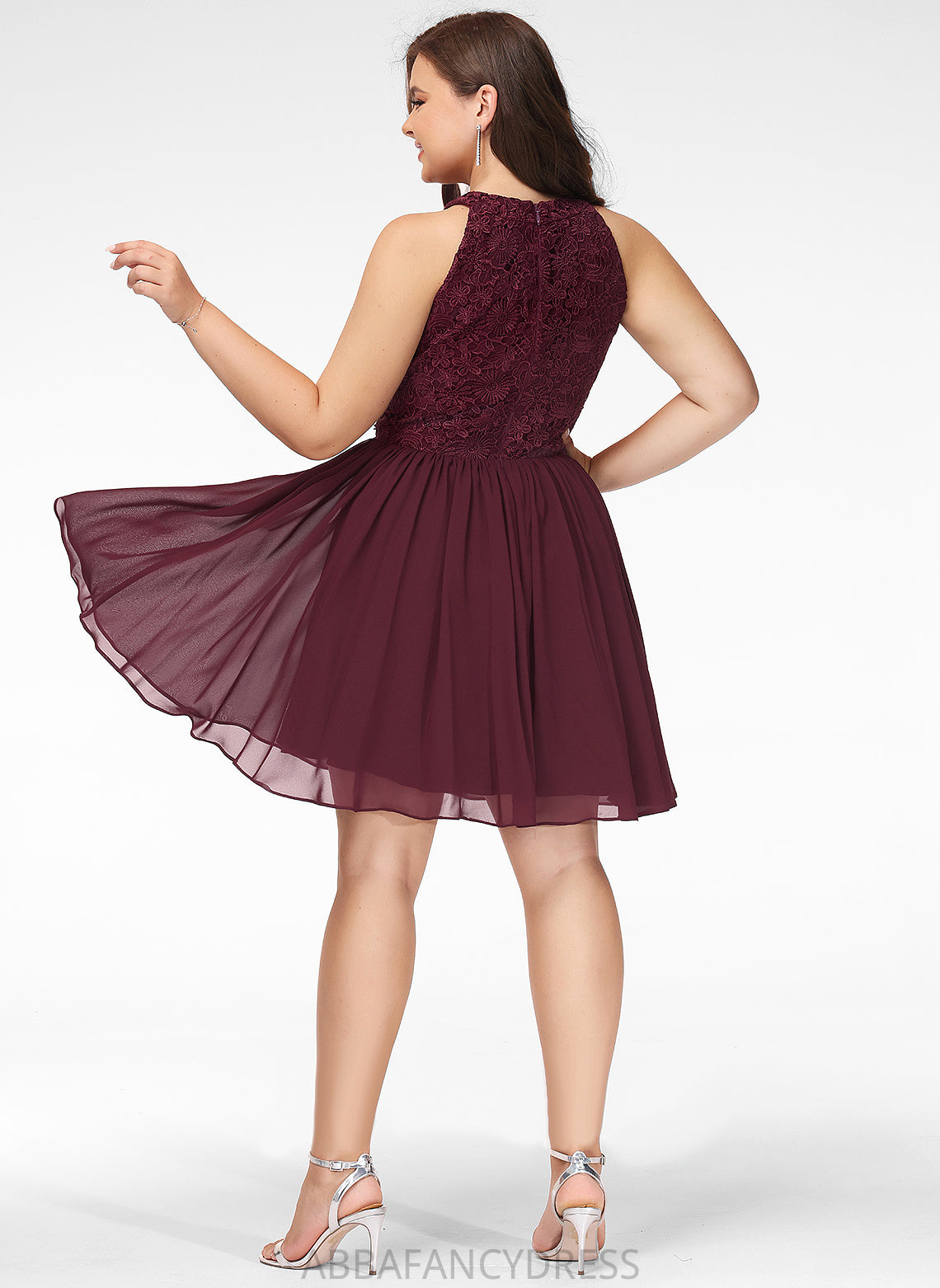 Prom Dresses A-Line Chiffon Short/Mini Lace Scoop Thalia