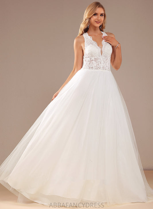 With Lace Georgia Court Ball-Gown/Princess Sequins Lace Dress Tulle Wedding V-neck Wedding Dresses Train