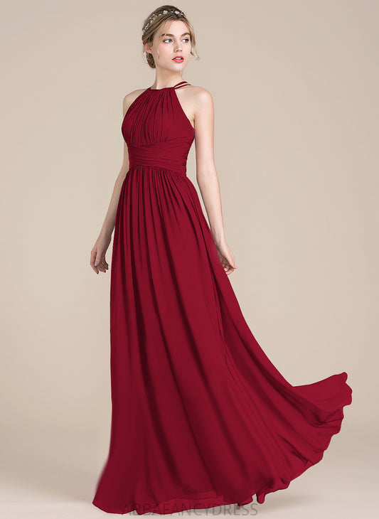 Chiffon Scoop A-Line Ruffle Floor-Length With Prom Dresses Mercedes