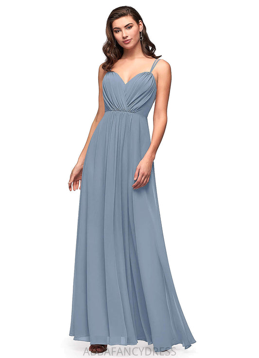 Jazmine A-Line/Princess V-Neck Floor Length Natural Waist Sleeveless Bridesmaid Dresses