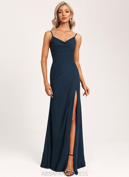 Trumpet/Mermaid Fabric Neckline Length Straps&Sleeves Floor-Length Cowl Silhouette Arianna Floor Length Scoop Sleeveless Bridesmaid Dresses