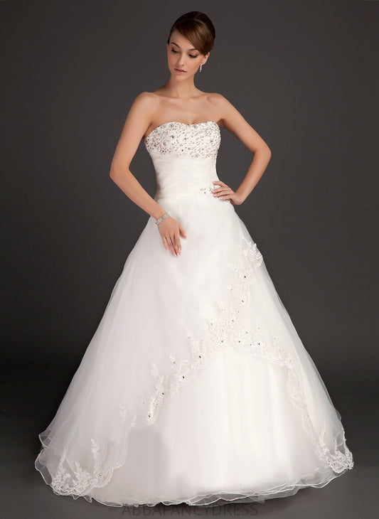 Ruffle Lace Aimee Organza Floor-Length Wedding Dresses Beading Dress With Ball-Gown/Princess Sweetheart Wedding