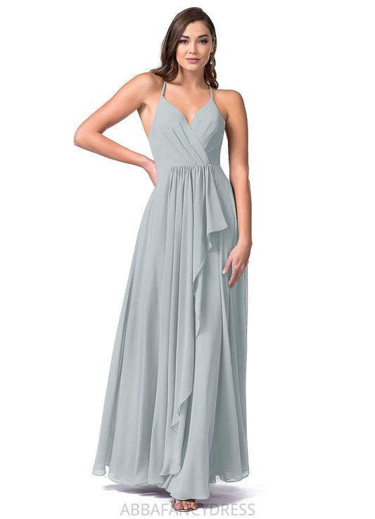 Robin Natural Waist A-Line/Princess Scoop Sleeveless Floor Length Bridesmaid Dresses