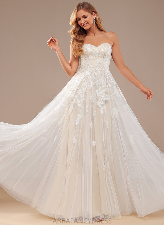 Wedding Lace Dress Wedding Dresses Madilynn Floor-Length Sweetheart With A-Line Sequins