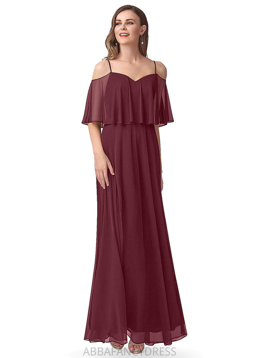 Essence A-Line/Princess V-Neck Short Sleeves Floor Length Natural Waist Bridesmaid Dresses