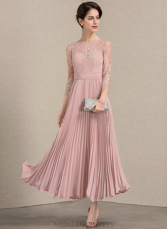 Mother Chiffon Dakota A-Line Ankle-Length With of Neck Pleated the Scoop Mother of the Bride Dresses Dress Lace Bride