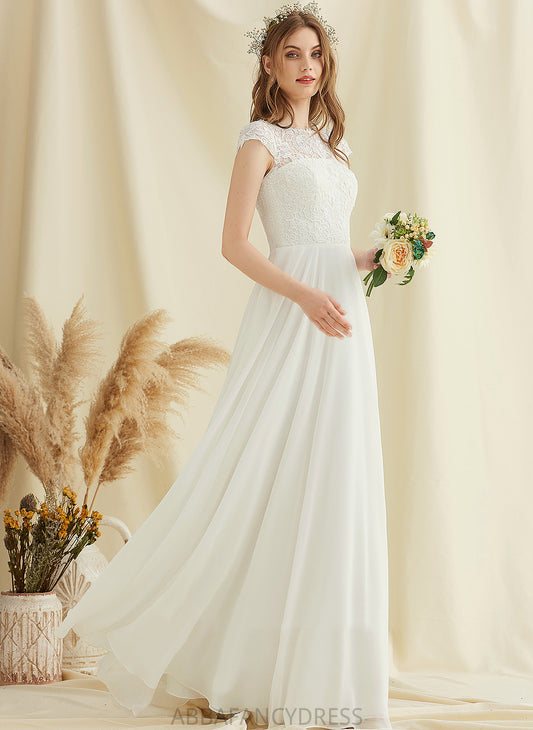 Wedding Lace Scoop Wedding Dresses A-Line Chiffon Floor-Length Delilah Dress