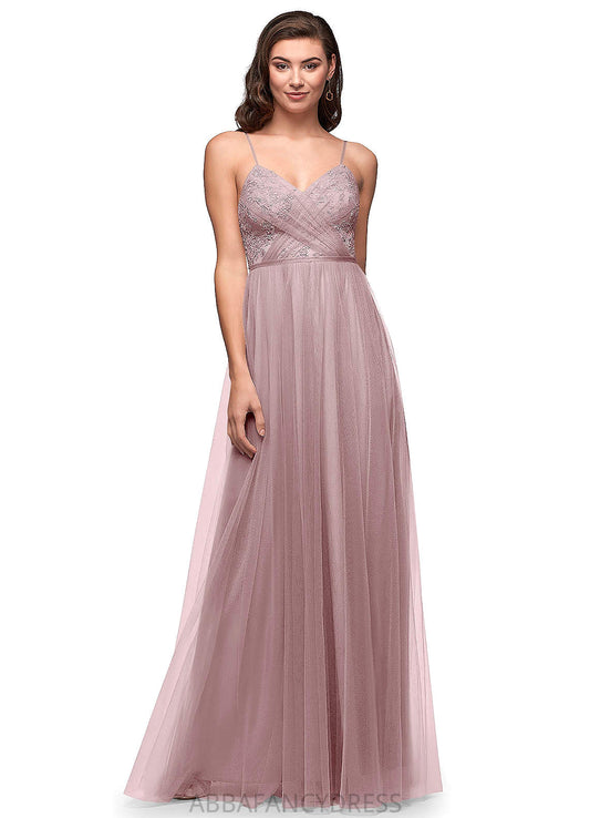Makayla Floor Length A-Line/Princess Natural Waist Sleeveless Scoop Bridesmaid Dresses