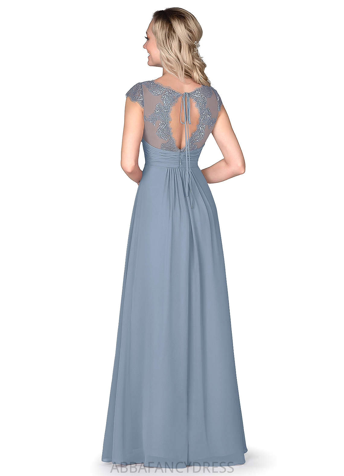 Hedda A-Line/Princess V-Neck Short Sleeves Taffeta Natural Waist Floor Length Bridesmaid Dresses