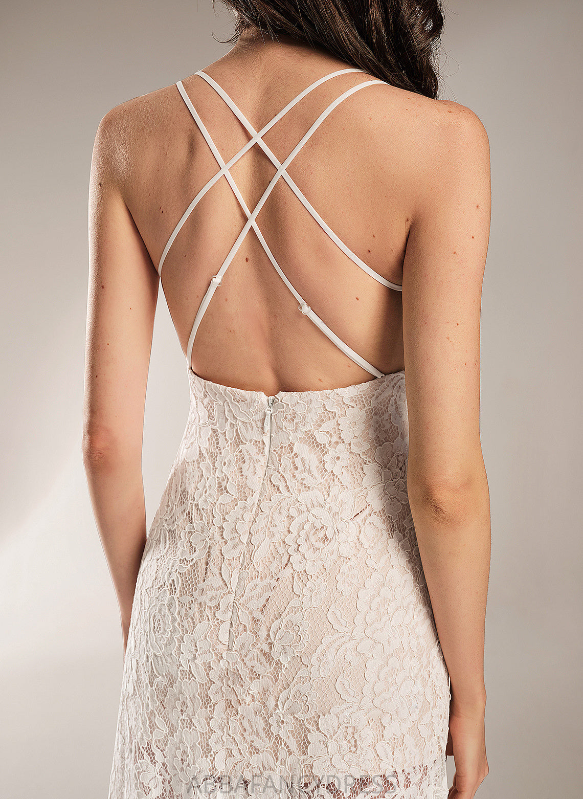 Dress Floor-Length Lace Wedding Dresses Sheath/Column Wedding Cynthia V-neck