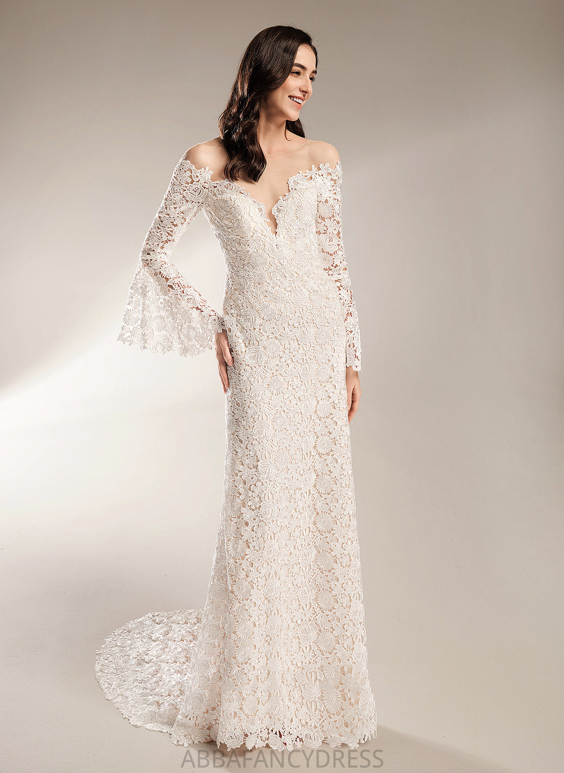 Alyvia Wedding Dresses Trumpet/Mermaid Dress Court Illusion Train Lace Wedding