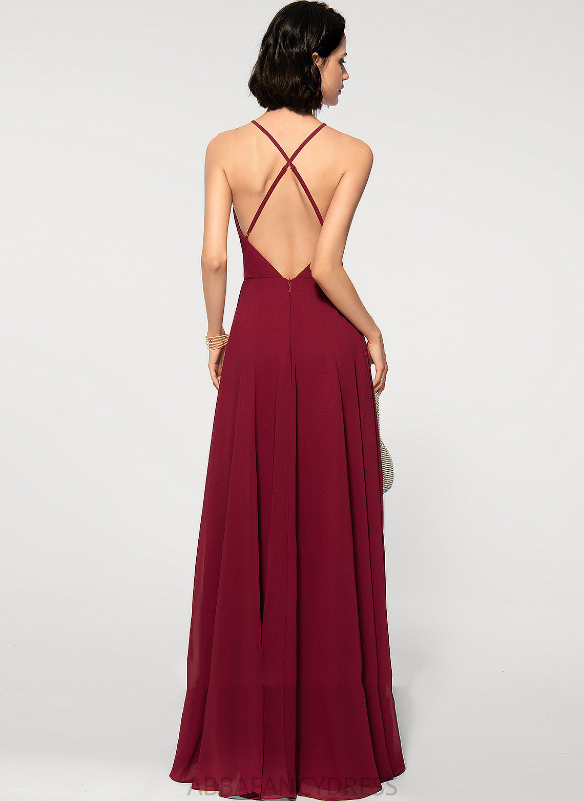 Chiffon Floor-Length A-Line Scoop Square Prom Dresses Brylee