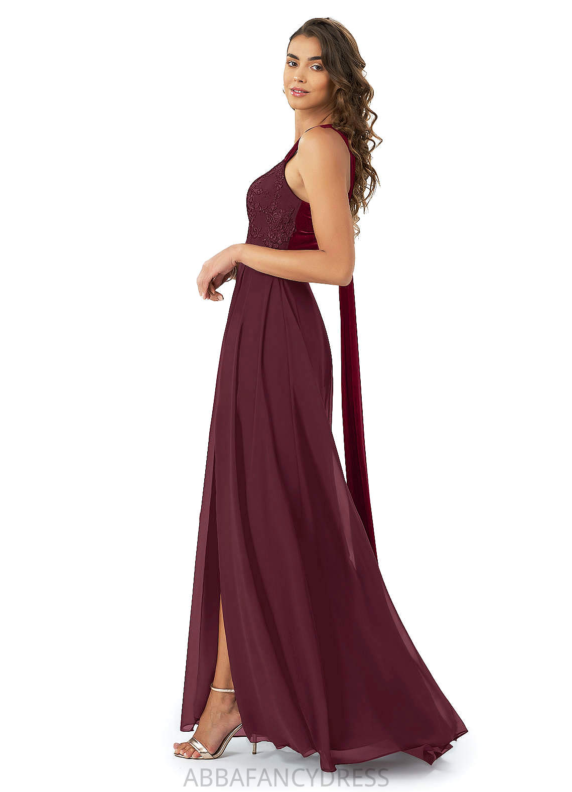 Ayanna Floor Length A-Line/Princess Natural Waist Spaghetti Staps Sleeveless Bridesmaid Dresses