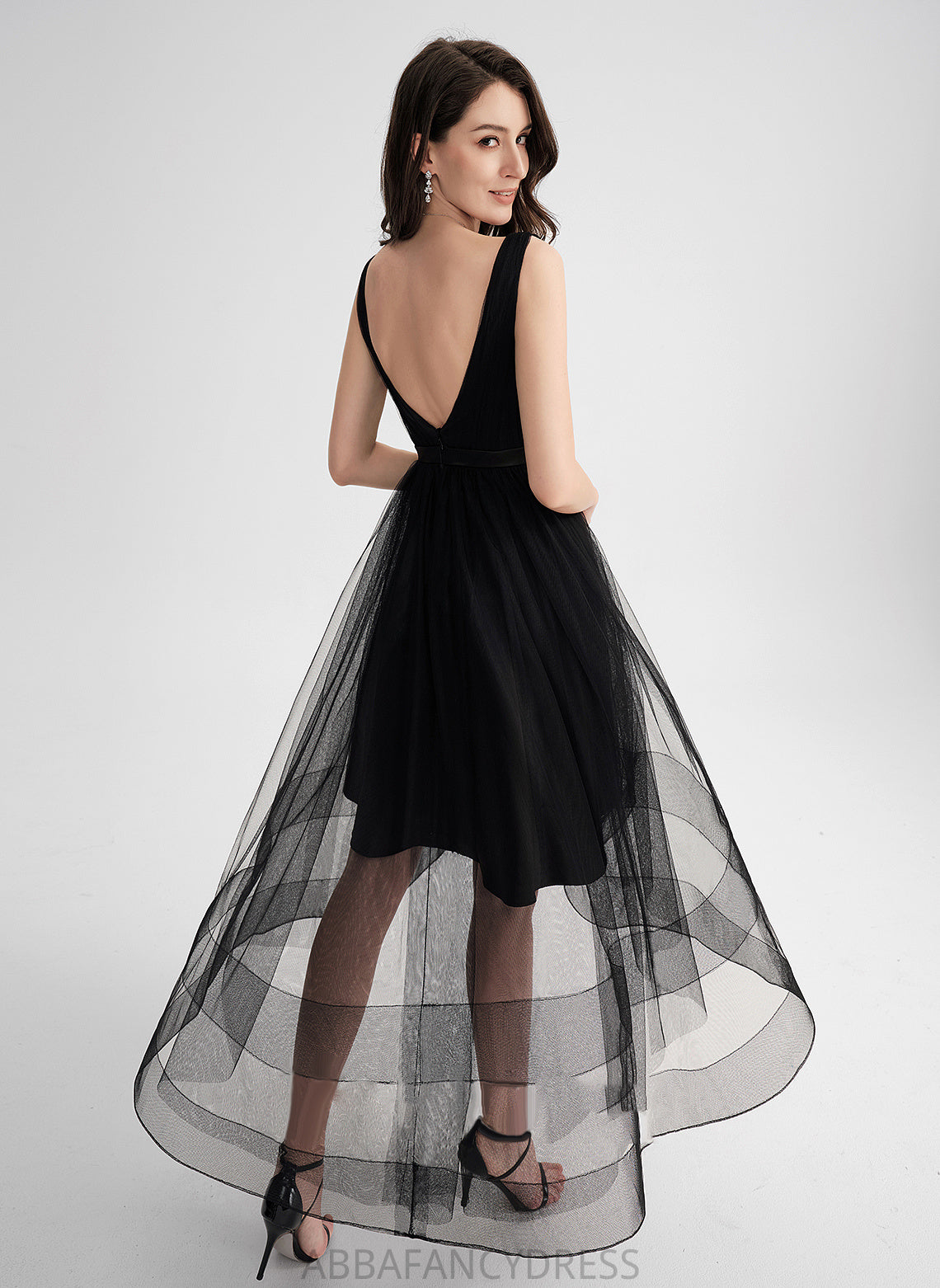 A-Line Kinsley Dress Cocktail Dresses Cocktail With Tulle V-neck Asymmetrical Sequins Lace