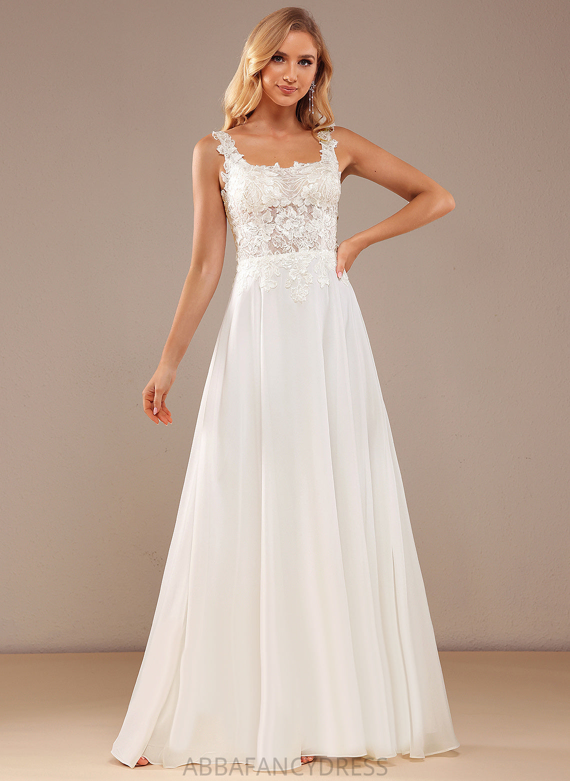Lace Wedding Sequins A-Line Square With Wedding Dresses Dress Floor-Length Chiffon Azul