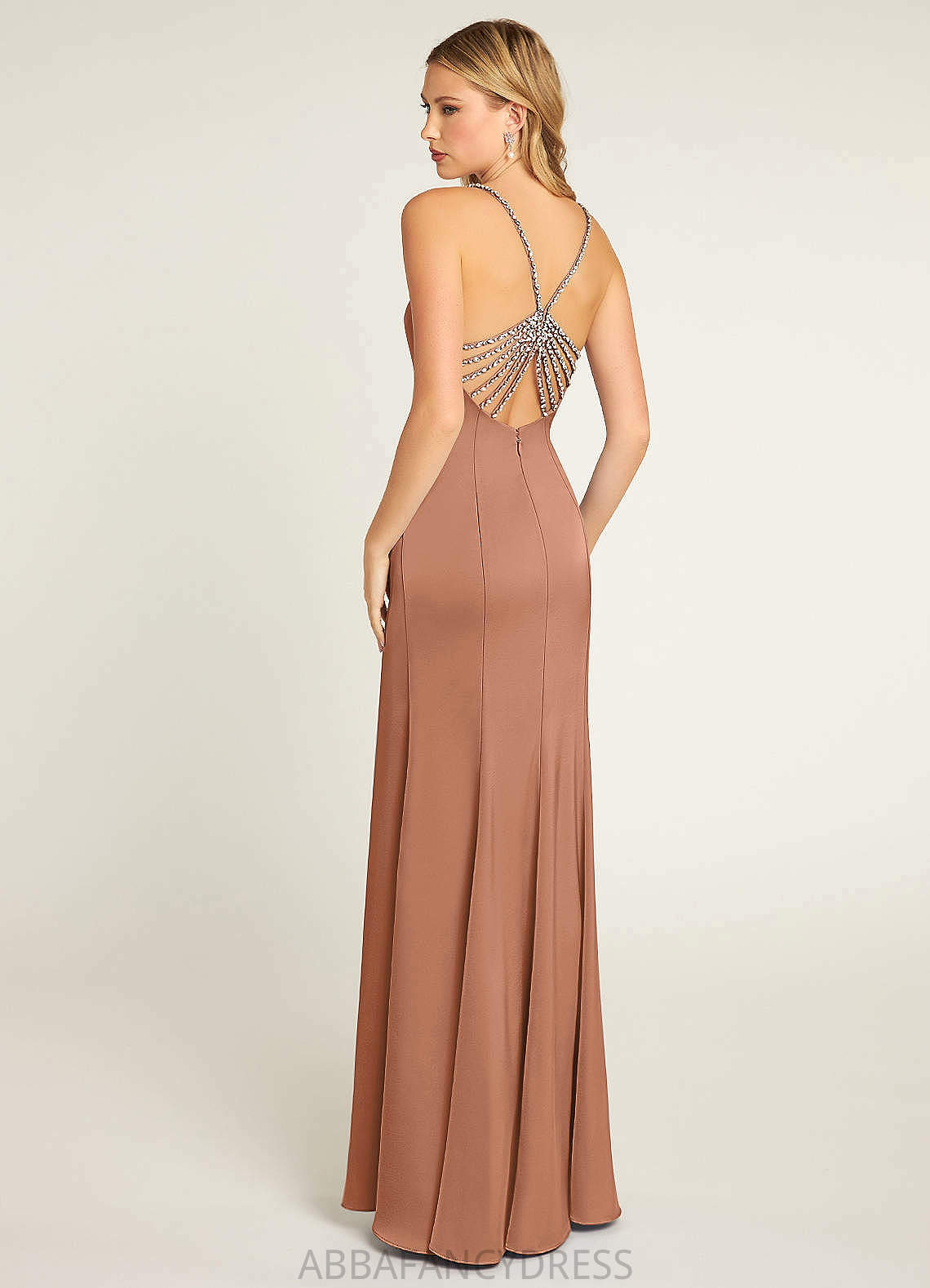 Elyse Trumpet/Mermaid Sleeveless Floor Length Spaghetti Staps Natural Waist Bridesmaid Dresses