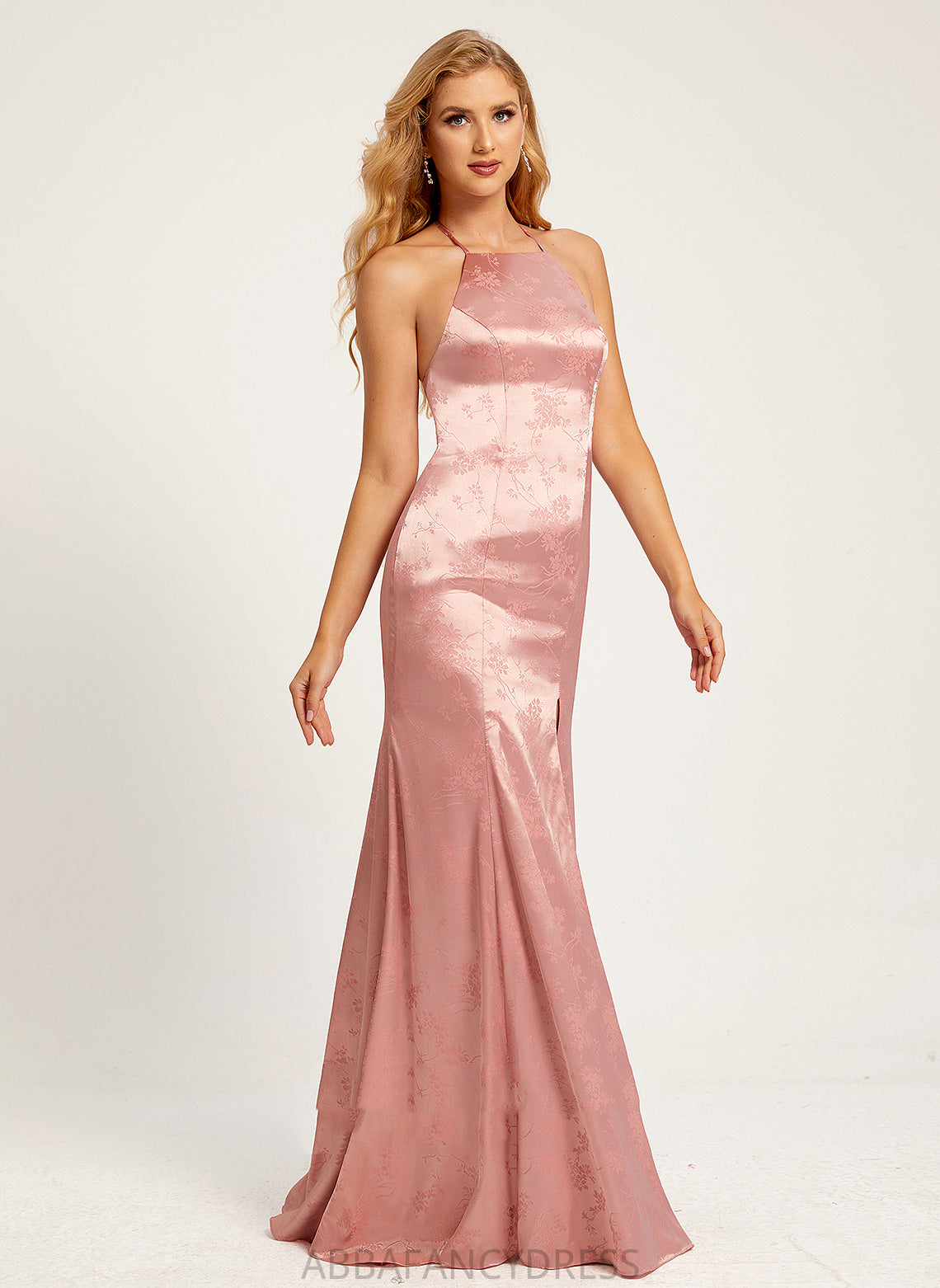 Neckline Silhouette Fabric SplitFront HighNeck Embellishment Trumpet/Mermaid Floor-Length Length Ellen V-Neck Knee Length Bridesmaid Dresses