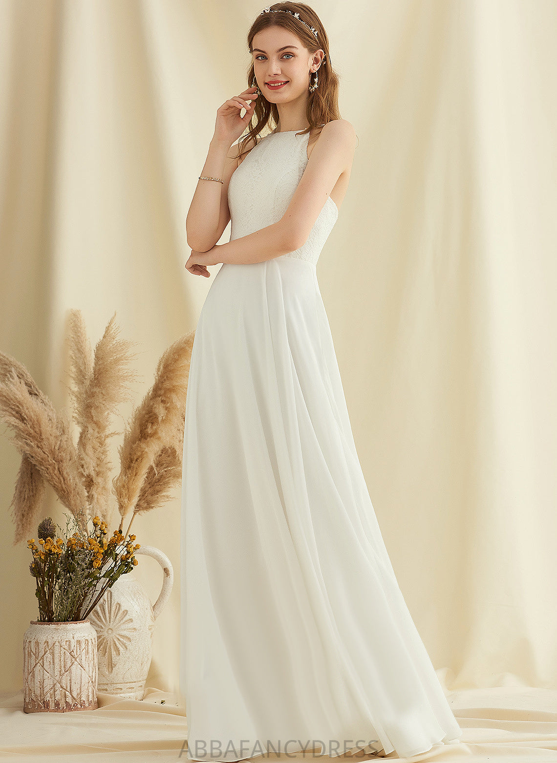 Dress Chiffon Lace Wedding Dresses Floor-Length Wedding A-Line Norma