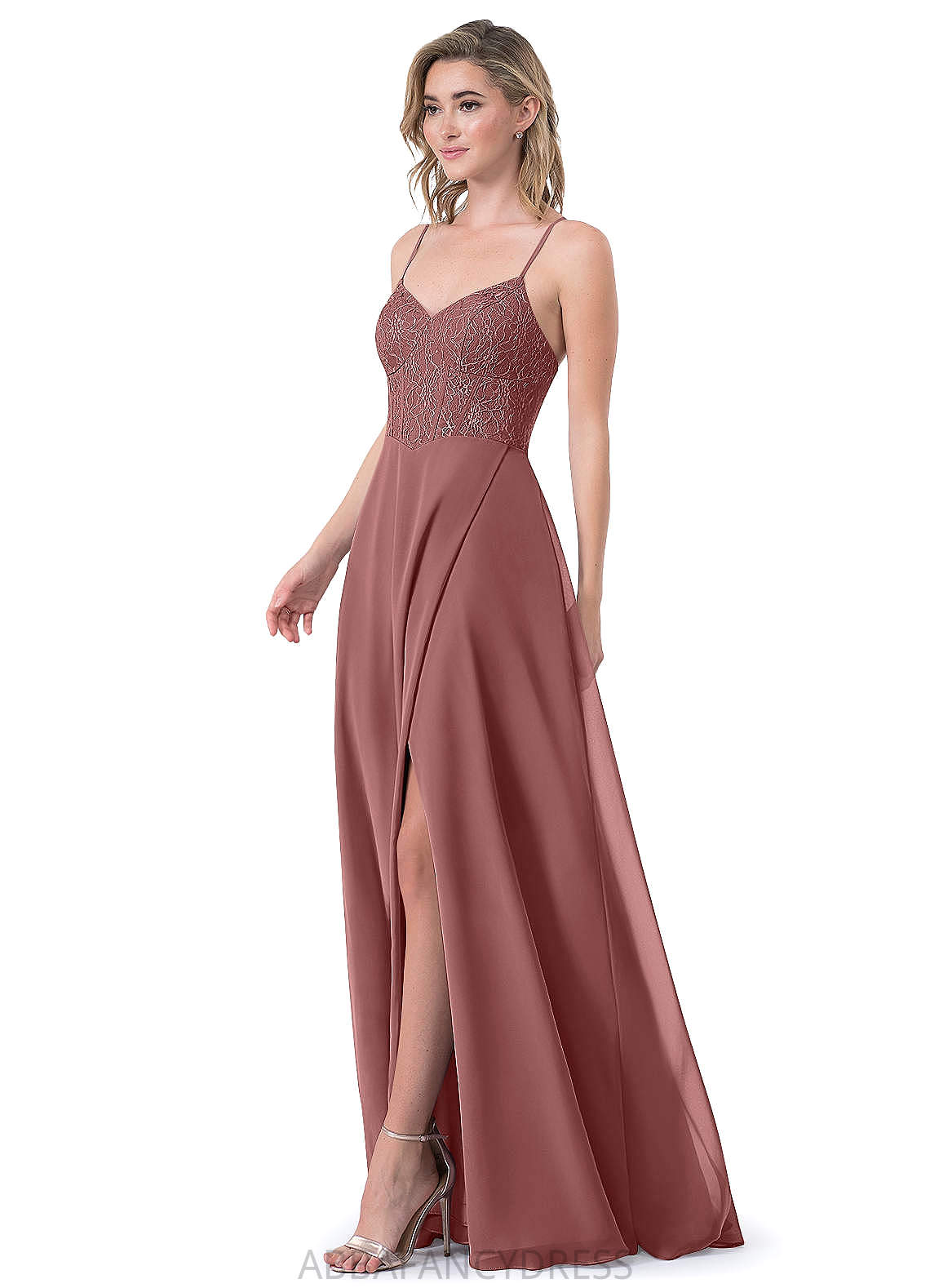 Kassandra Natural Waist Trumpet/Mermaid Spaghetti Staps Floor Length Sleeveless Bridesmaid Dresses