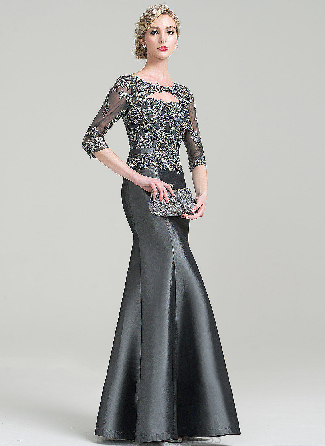 of Trumpet/Mermaid Lace Sequins Mother of the Bride Dresses Bride Floor-Length With Mother Appliques Scoop Neck Taffeta Beading the Dress Alexandra
