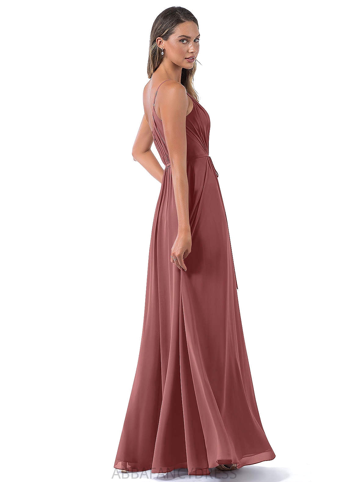 Karina Natural Waist One Shoulder Trumpet/Mermaid Velvet Floor Length Sleeveless Bridesmaid Dresses