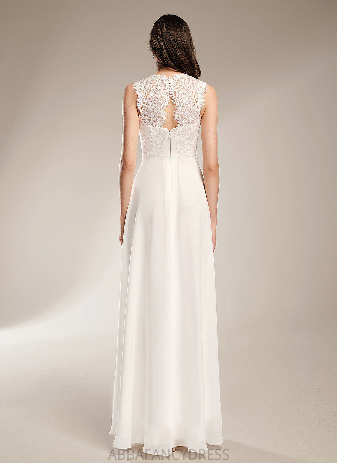 Chiffon Kimora Wedding Lace A-Line Wedding Dresses Dress Scoop Floor-Length