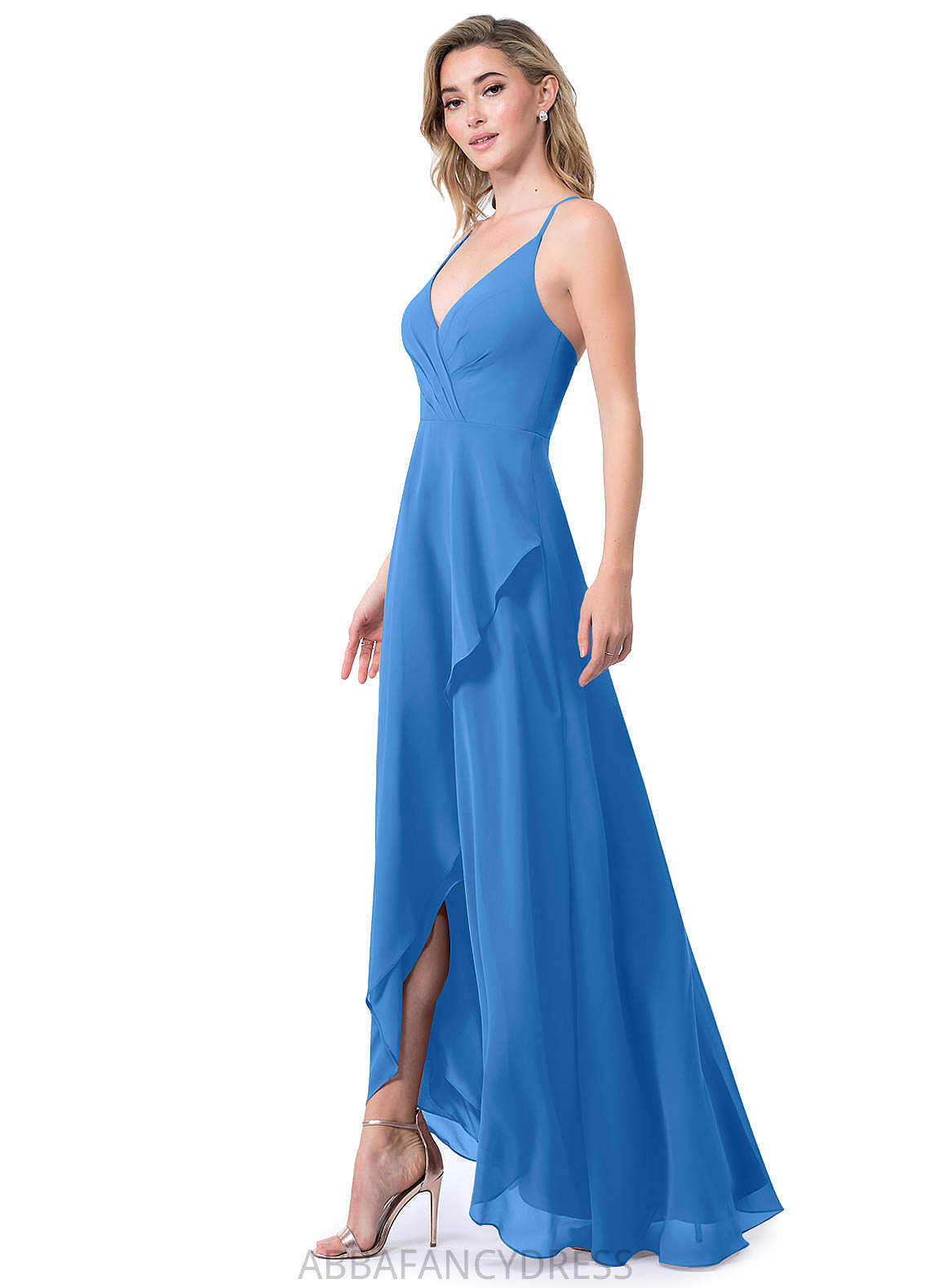 Maddison Sleeveless Trumpet/Mermaid Natural Waist Floor Length One Shoulder Spandex Bridesmaid Dresses