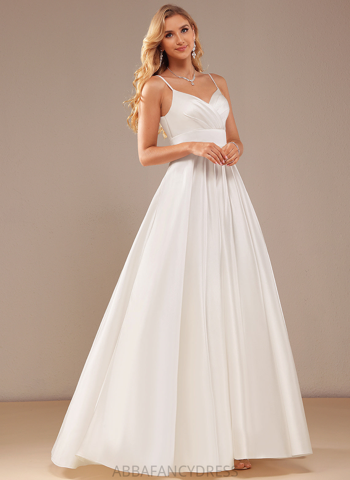 Wedding Dresses Wedding V-neck Ball-Gown/Princess Dress Satin Jaycee Floor-Length