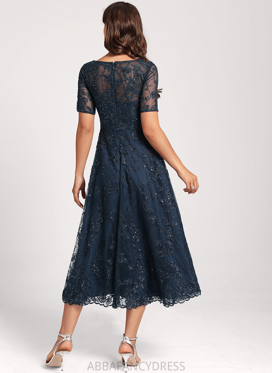 Sequins Nita Lace A-Line Dress Cocktail Scoop Tulle With Neck Club Dresses Asymmetrical