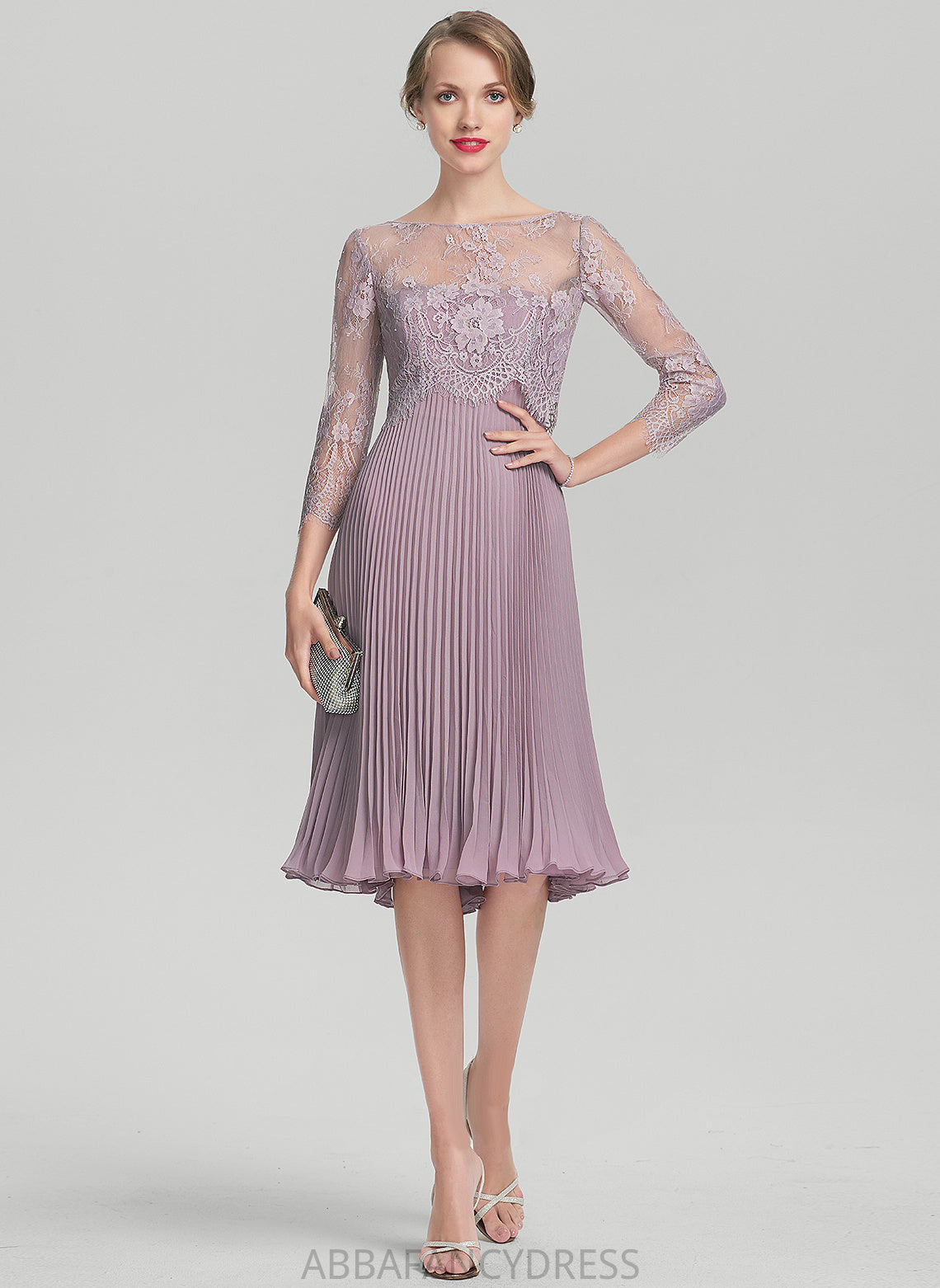 Cocktail Deborah Pleated Cocktail Dresses Chiffon A-Line With Knee-Length Dress Sweetheart
