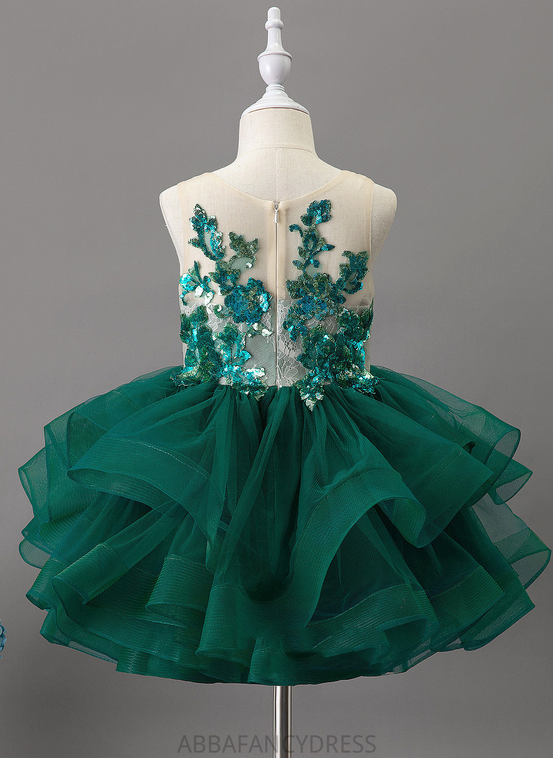 - Flower Ball-Gown/Princess Dress Tulle/Lace/Sequined Knee-length Tatiana Sleeveless Neck Girl Flower Girl Dresses Scoop
