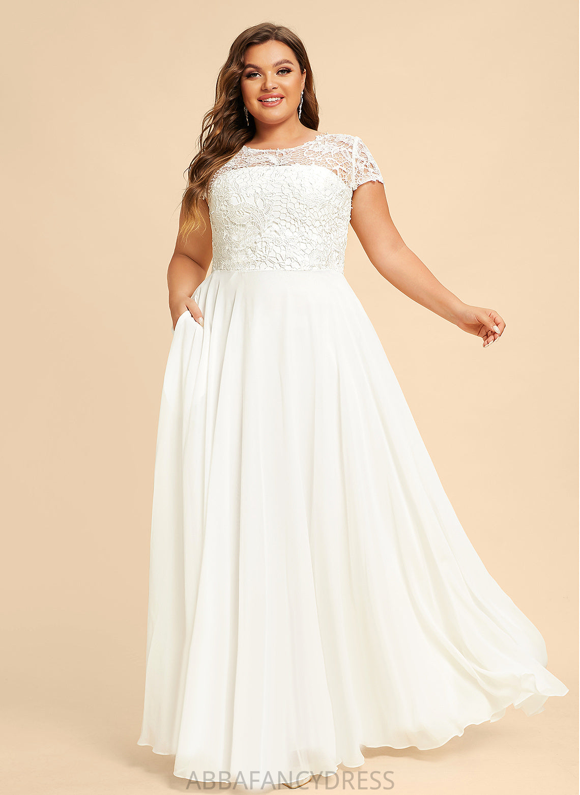 Lailah Prom Dresses Scoop A-Line Floor-Length Chiffon Lace